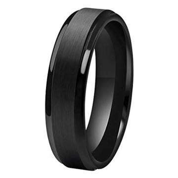 Amazon Hot Sale 6 мм вольфрамовые стальные черные кольца ювелирные украшения личность вольфрамовое кольцо